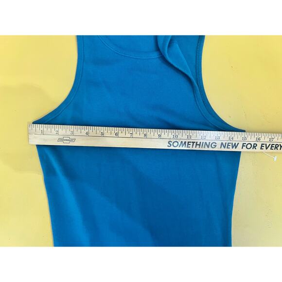 Michael Stars Wren Sleeveless Side Slit Ribbed Tank Midi Dress Ocean Blue NWOT - Picture 5 of 6